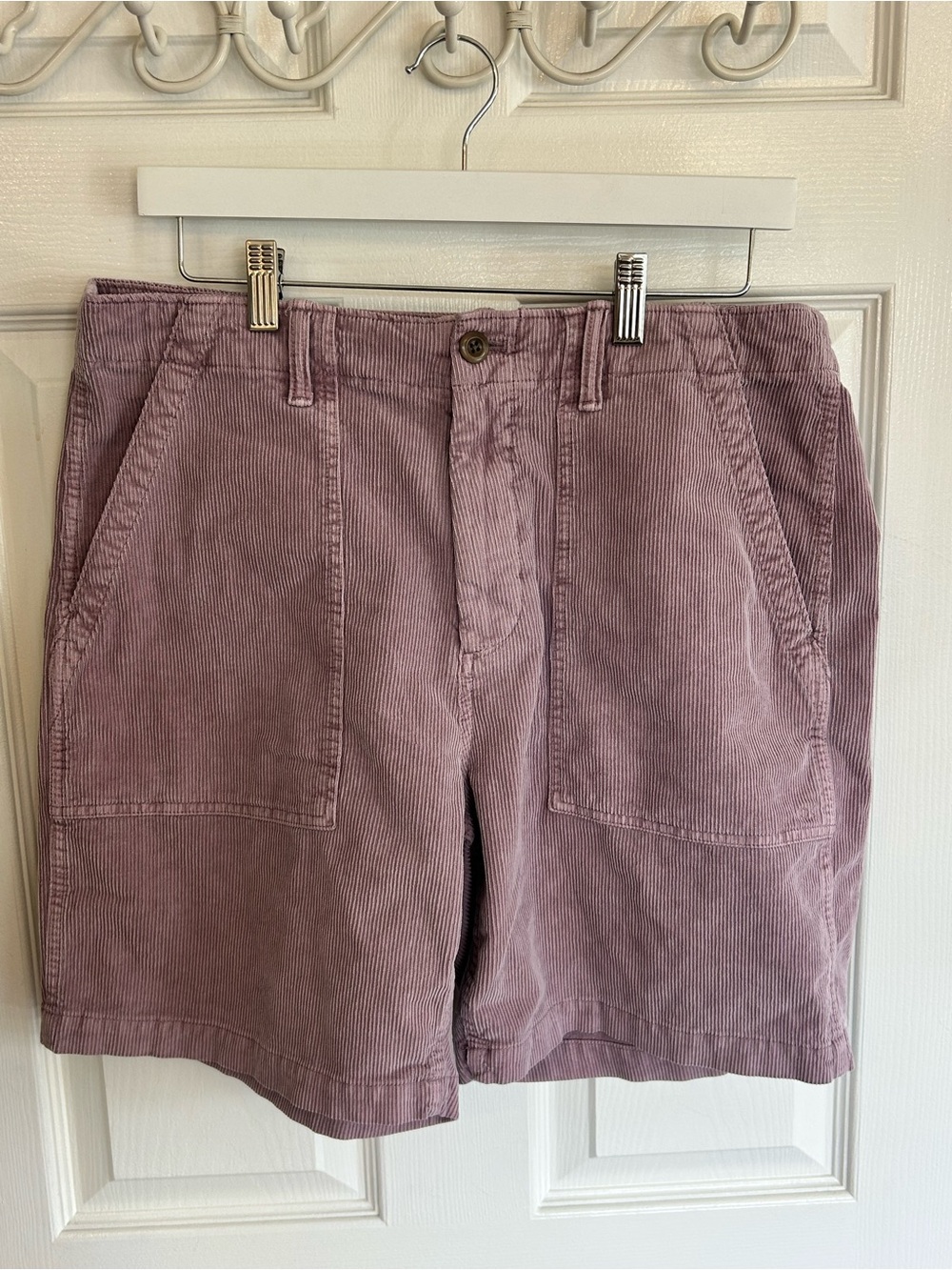 NWT Outerknown Men's Corduroy Cargo Shorts in Mauve | Size 33